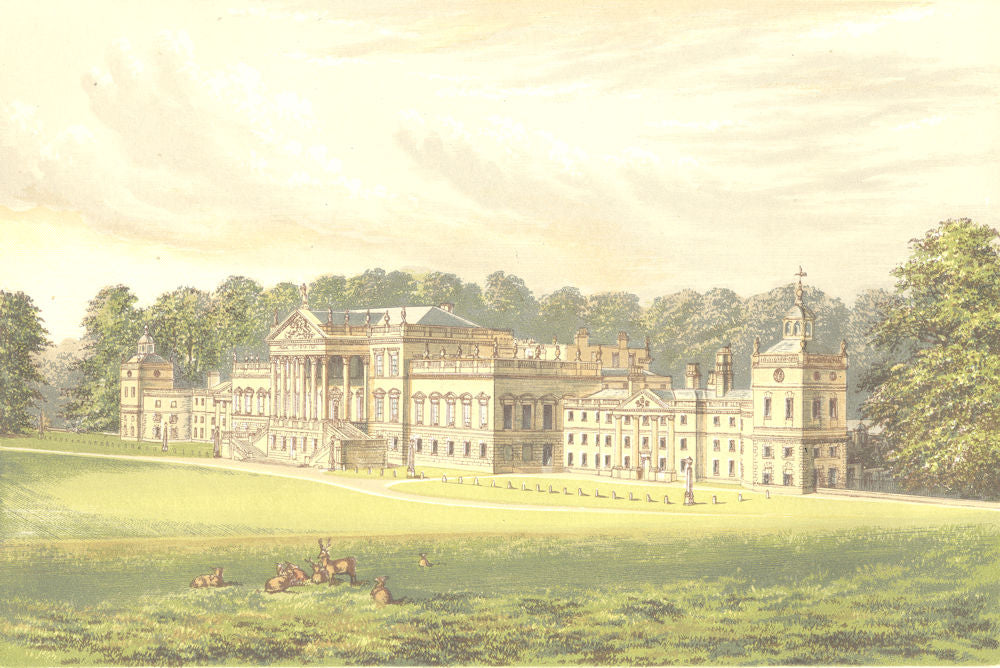 WENTWORTH WOODHOUSE, Rotherham, Yorkshire. Earl Fitzwilliam 1890 old print